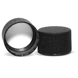 Black Ribbed Standard Screw-On Caps - Bottle Cap Size: 20-410 - Set of 25