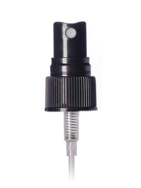 Black Ribbed Fine Mist Spray Caps - Bottle Cap Size: 24-410