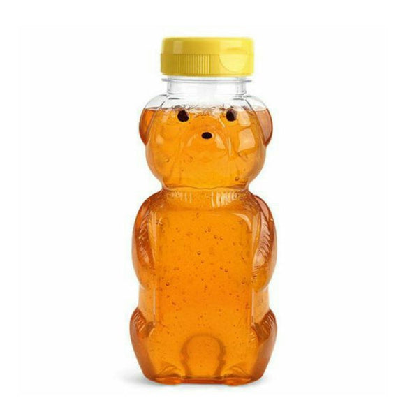 8oz Clear PET Plastic Honey Bear Bottles - Set of 25