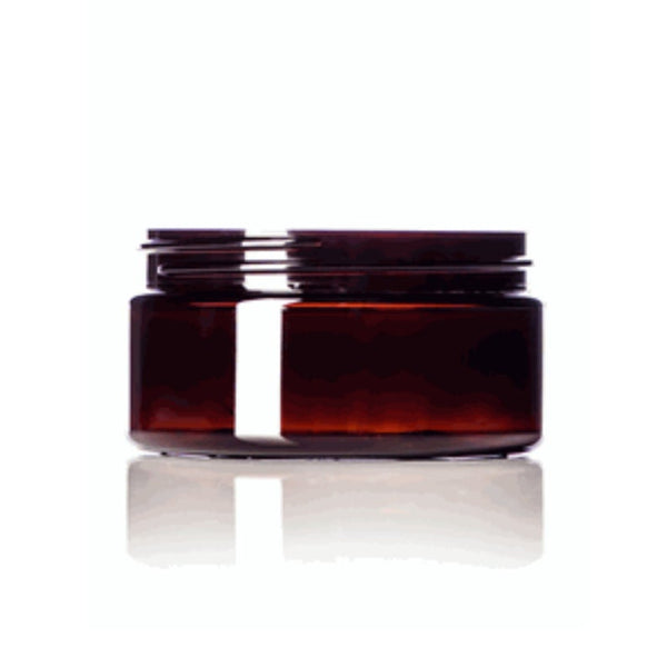 8oz Amber PET Low Profile Plastic Jars - Set of 25