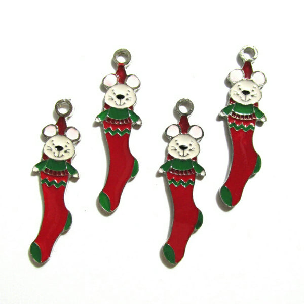 Christmas Mouse and Stocking Charms