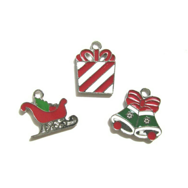 Christmas Cheer Gift Box Santas Sleigh Bells Charms