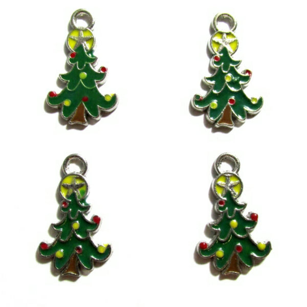 Green Christmas Tree with Yellow Star Charms