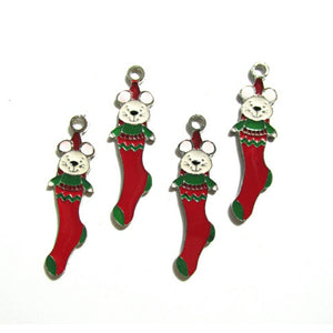 Christmas Mouse and Stocking Charms