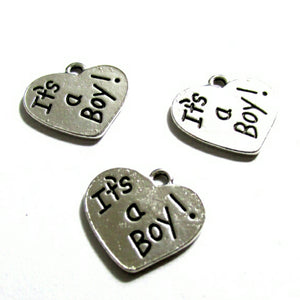 Its a Boy Silver Tone Charms