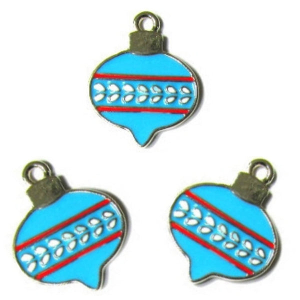 Light Blue Christmas Ornament Bulb Charms