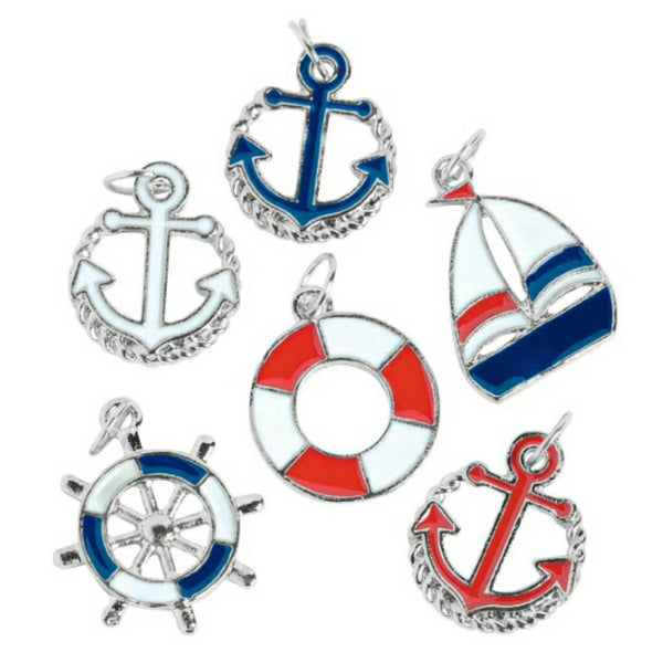 Sailor at Sea Boat Anchor Wheel Charms