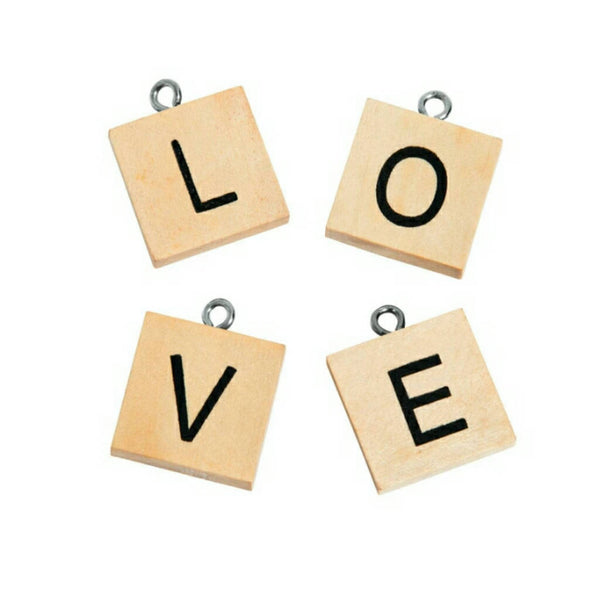 LOVE Expression Wood Charms