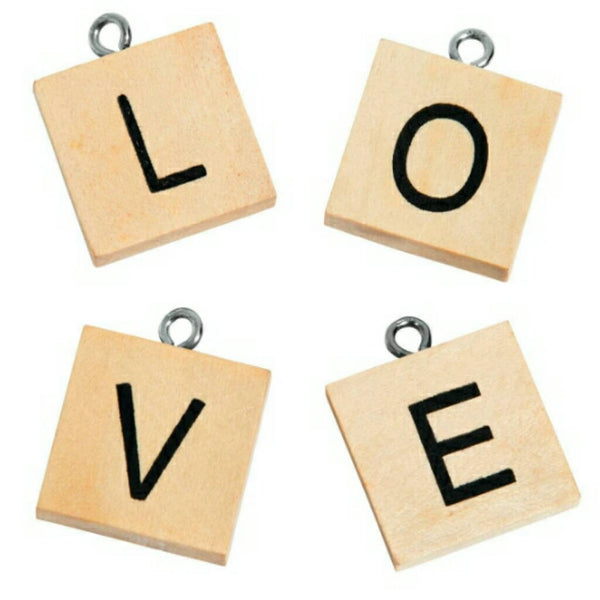 LOVE Expression Wood Charms