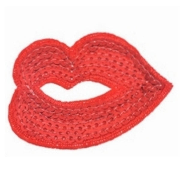 Lip Stick Red Lips Sequins Iron-On Patches