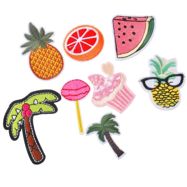 Palm Trees Cupcake Watermelon Lollipop Pineapple Orange Iron-On Patches