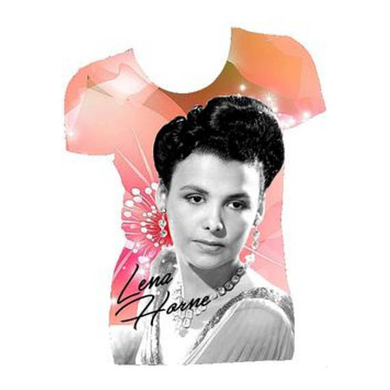 Lena Horne Graphic Print White Fitted Crew Neck Tshirt