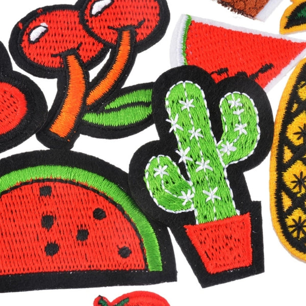 Pineapple Heart Lollipop Cherries Watermelon Palm Tree Cactus Iron-On Patches