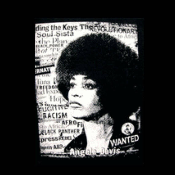 Angela Davis Black Panther Fitted Crew Neck Tshirt