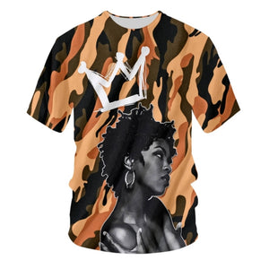 Queen L Boogie Camouflage Crew Neck Tshirt