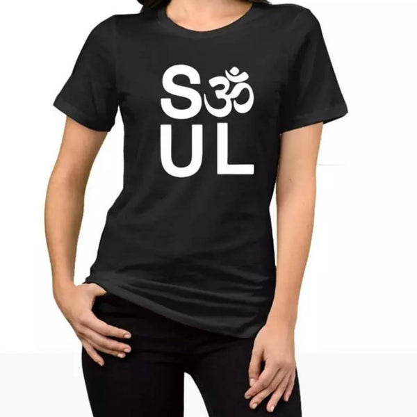 SOUL PEACE Black Fitted Crew Neck Tshirt