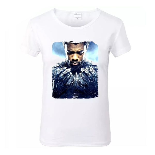 T'Challa Black Panther Wakanda His Highness White Crew Neck Tshirt