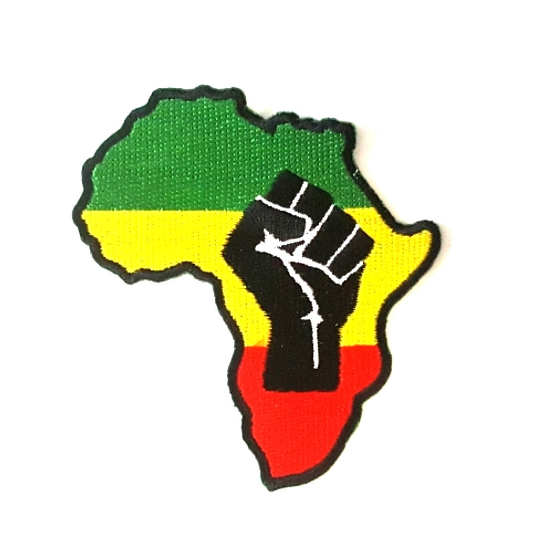 Power Fist Africa Rasta Iron-On Patch