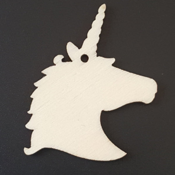 UNICORN HEAD Unfinished Ready to Decorate Natural Wood Cutout