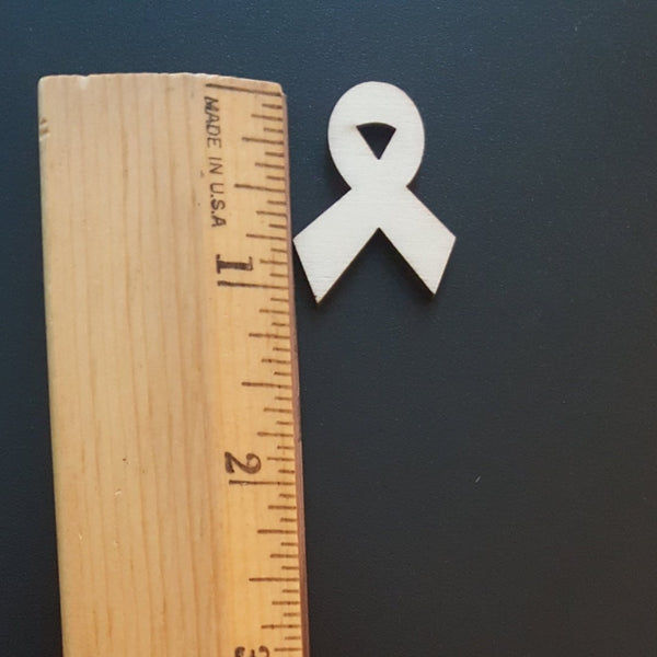 AWARENESS RIBBON Unfinished Ready to Decorate Natural Wood Cutout