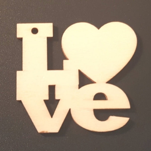 LOVE Unfinished Ready to Decorate Natural Wood Cutout