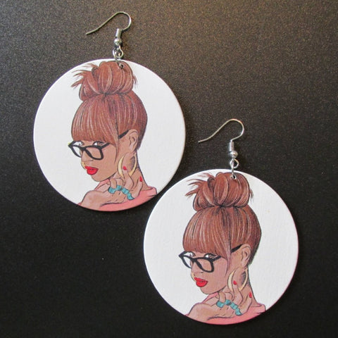 Educated Women Rock Statement Dangle Wood Earrings