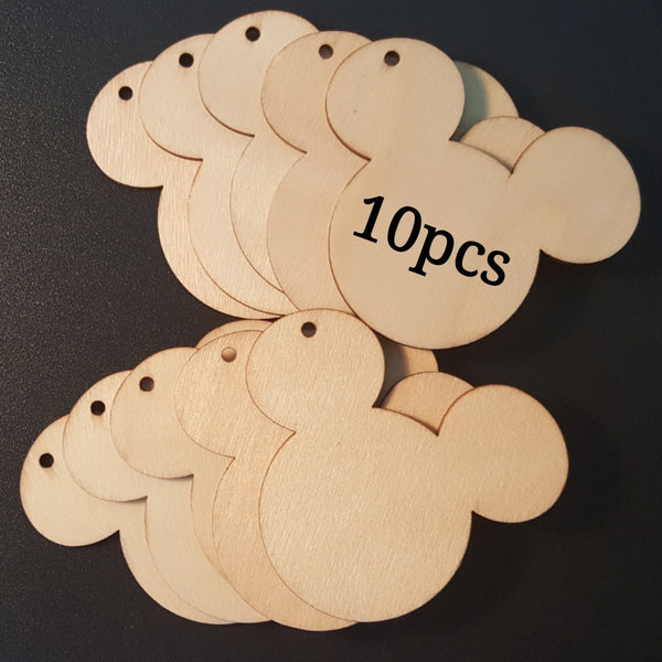 MICKEY MOUSE Unfinished Ready to Decorate Natural Wood Cutout