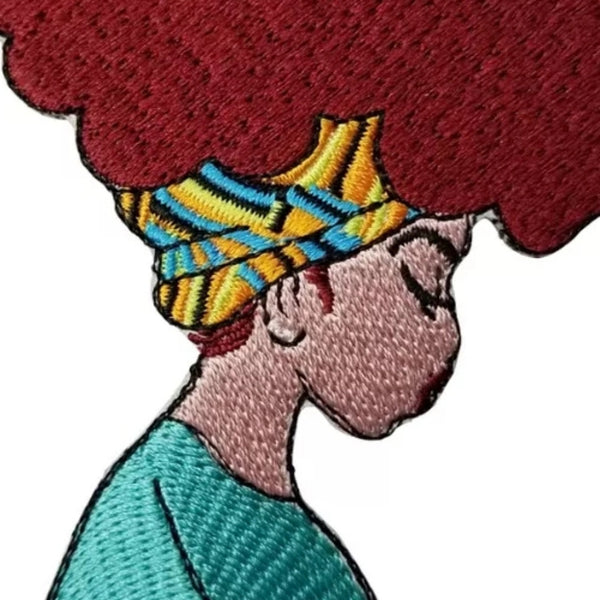 Afro Queen Lady Iron-On Patch