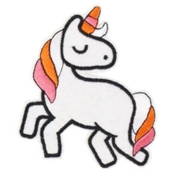 Unicorn Pink Orange Iron-On Patch