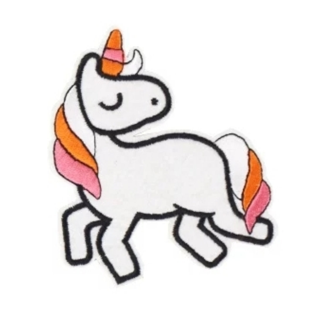 Unicorn Pink Orange Iron-On Patch