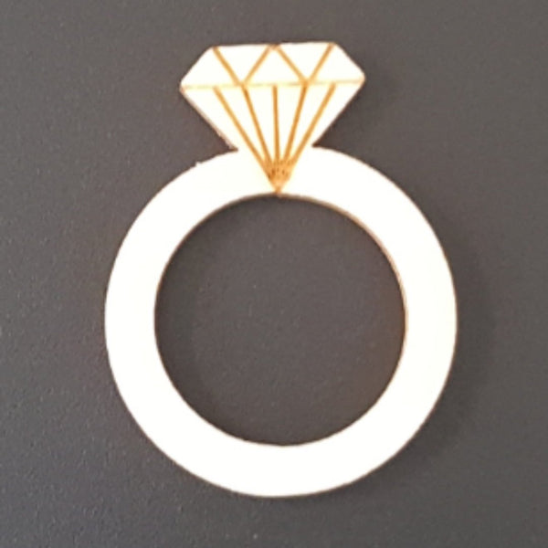 DIAMOND RING Unfinished Ready to Decorate Natural Wood Cutout