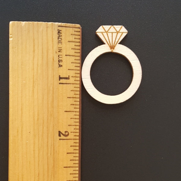 DIAMOND RING Unfinished Ready to Decorate Natural Wood Cutout