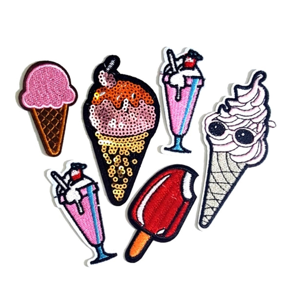 Everything Ice Cream and Sundaes Iron-On Patches