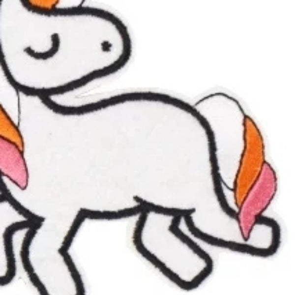 Unicorn Pink Orange Iron-On Patch