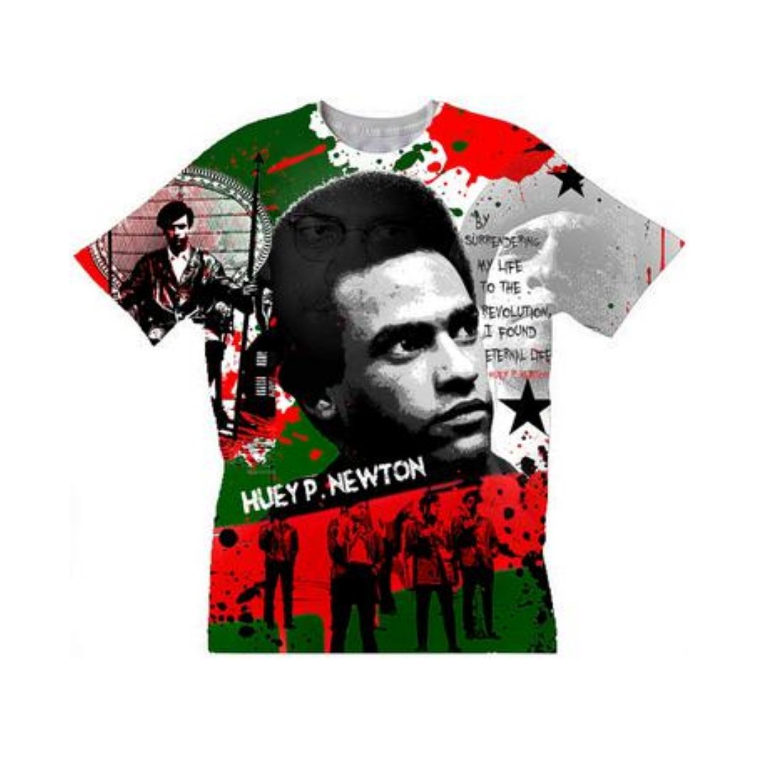 Huey P Newton Black Panther Revolutionary Crew Neck Unisex Tshirt