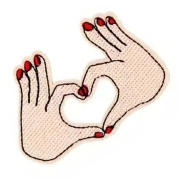 I Heart You Hand Symbol Iron-On Patch