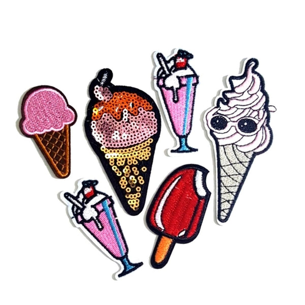 Everything Ice Cream and Sundaes Iron-On Patches