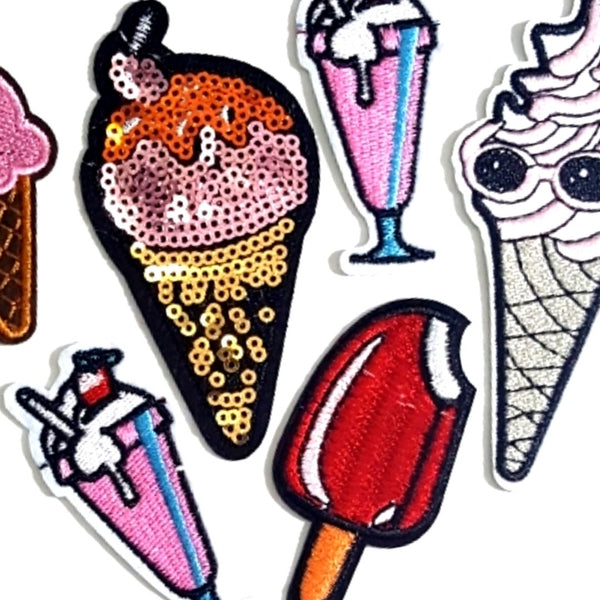 Everything Ice Cream and Sundaes Iron-On Patches