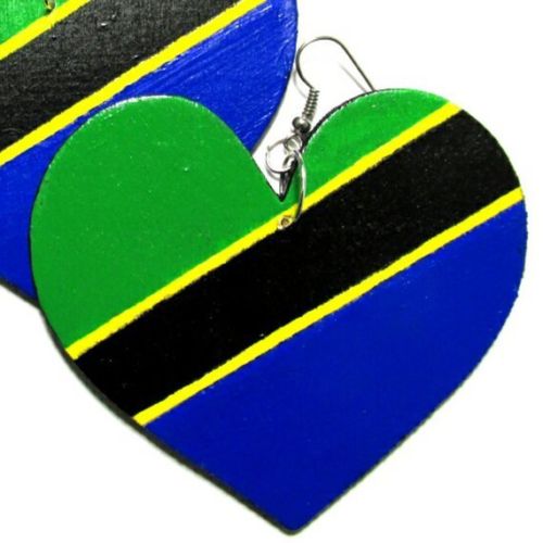 TANZANIA Africa HEART Multi-Color Fashion Jewelry Dangle Handmade Earrings