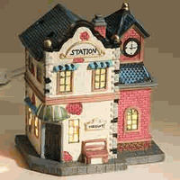 Christmas Town Village STATION Ceramic Oil Tart Melt Warmer