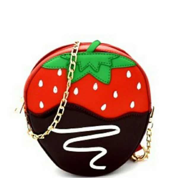 Chocolate Dipped Strawberry Cross Body Novelty Handbag