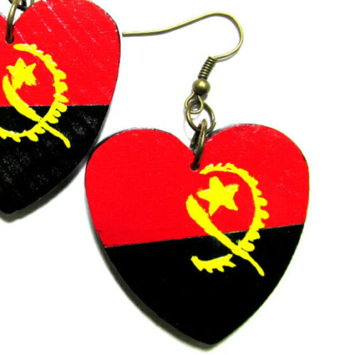 ANGOLA Africa LOVE Multi-Color Fashion Jewelry Dangle Handmade Earrings