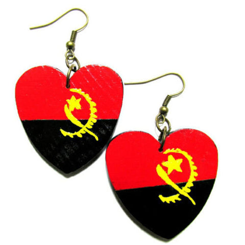 ANGOLA Africa LOVE Multi-Color Fashion Jewelry Dangle Handmade Earrings