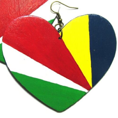 SEYCHELLES Africa HEART Multi-Color Fashion Jewelry Dangle Handmade Earrings